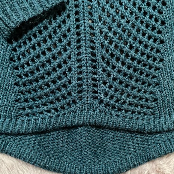 Teal Devoted knit mesh Sweater - Picture 3 of 4